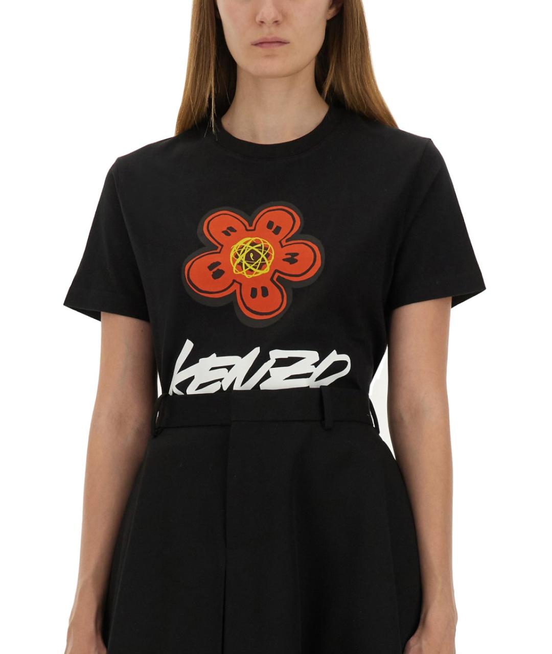 KENZO Черная хлопковая футболка, фото 5
