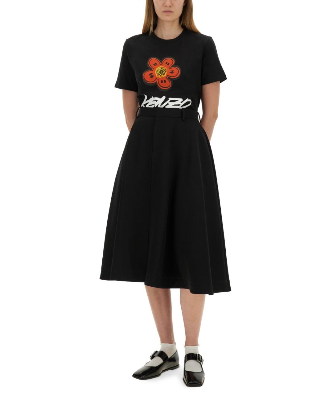 KENZO Черная хлопковая футболка, фото 3
