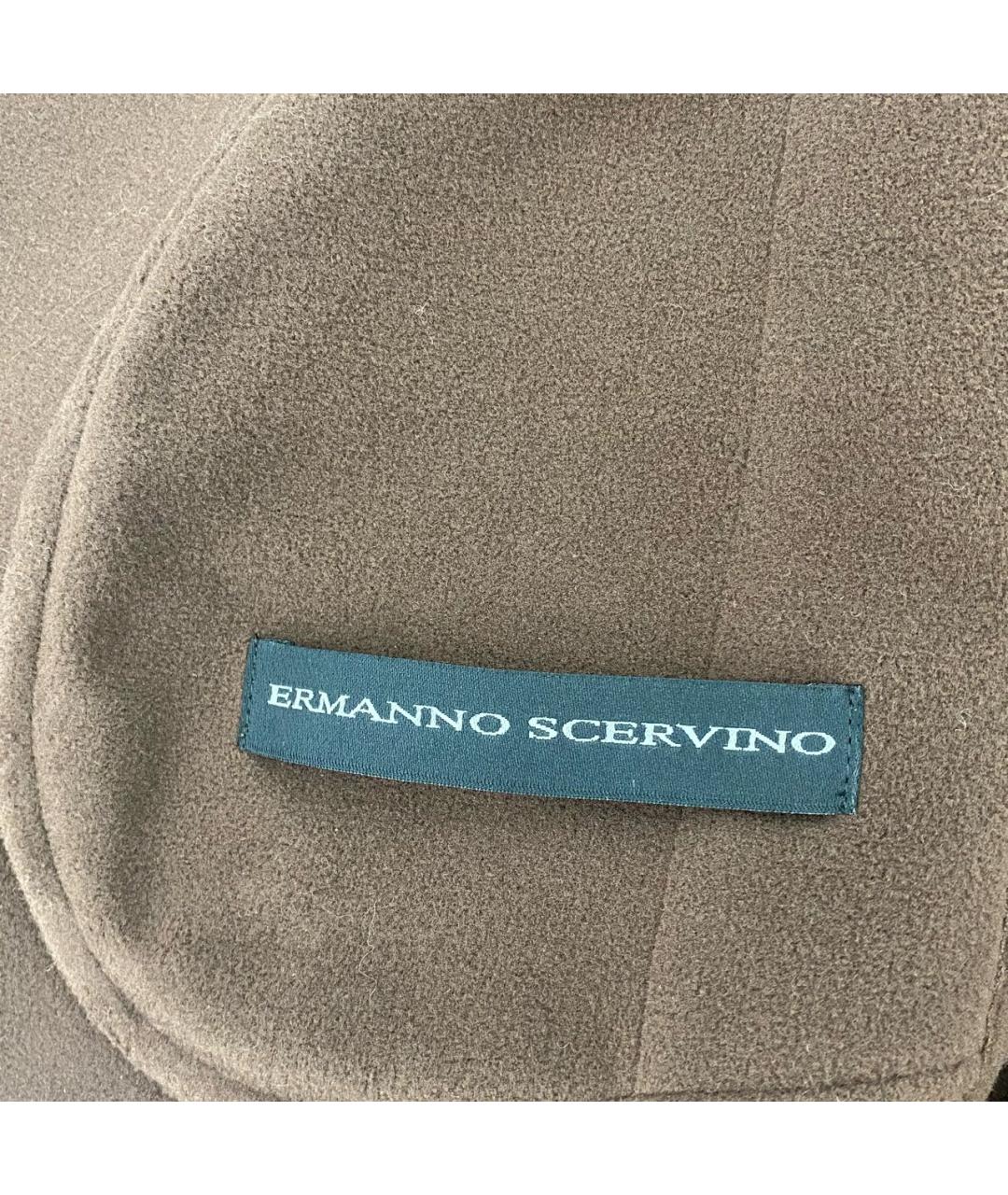 ERMANNO SCERVINO Коричневое кожаное пальто, фото 4