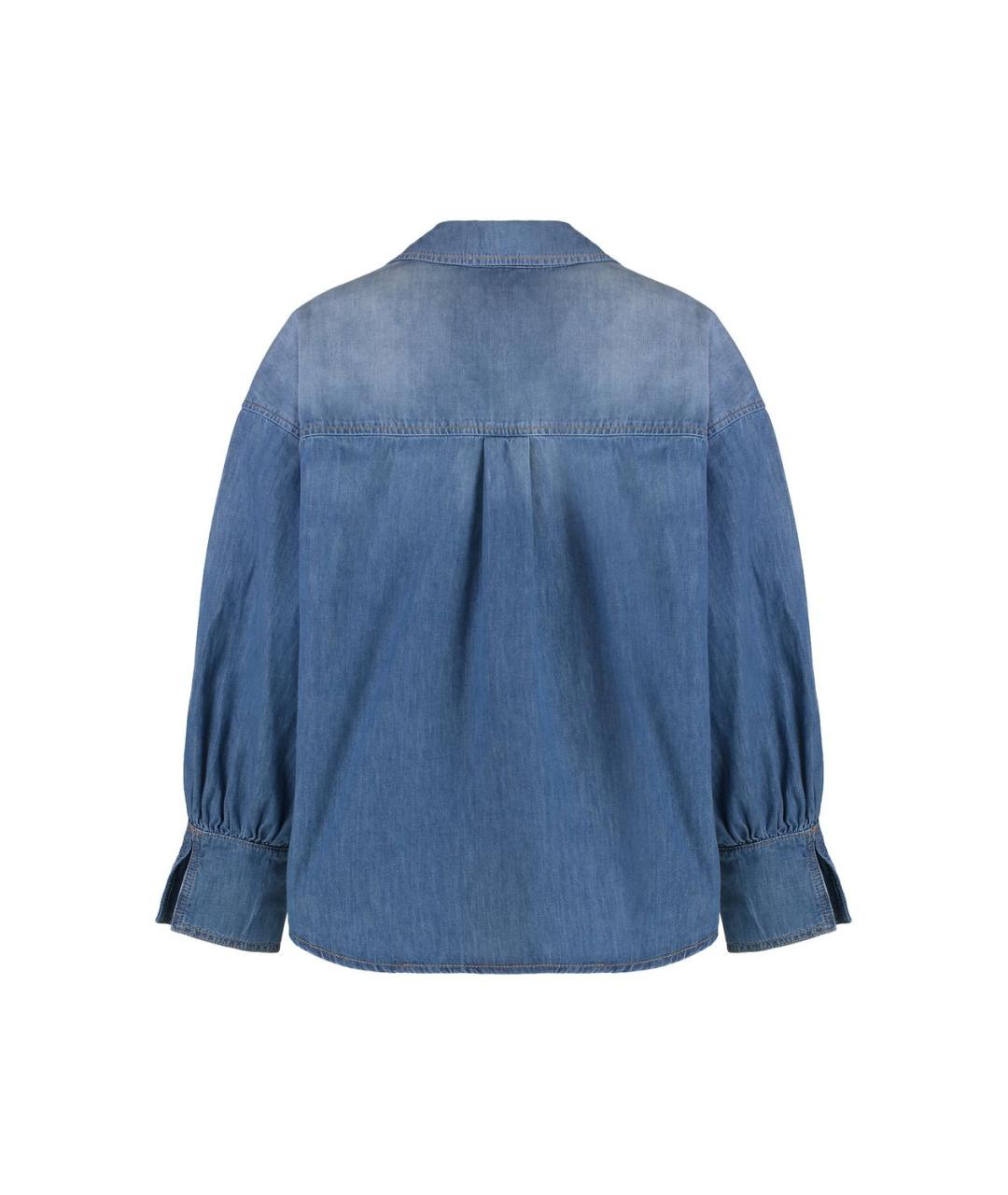 PINKO Синяя хлопковая рубашка, фото 2