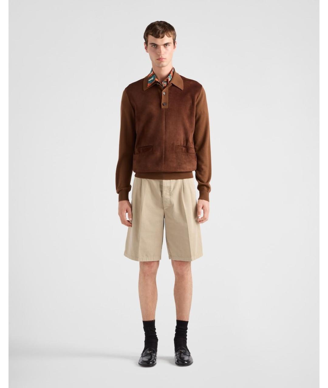 PRADA Бежевые хлопковые шорты, фото 2