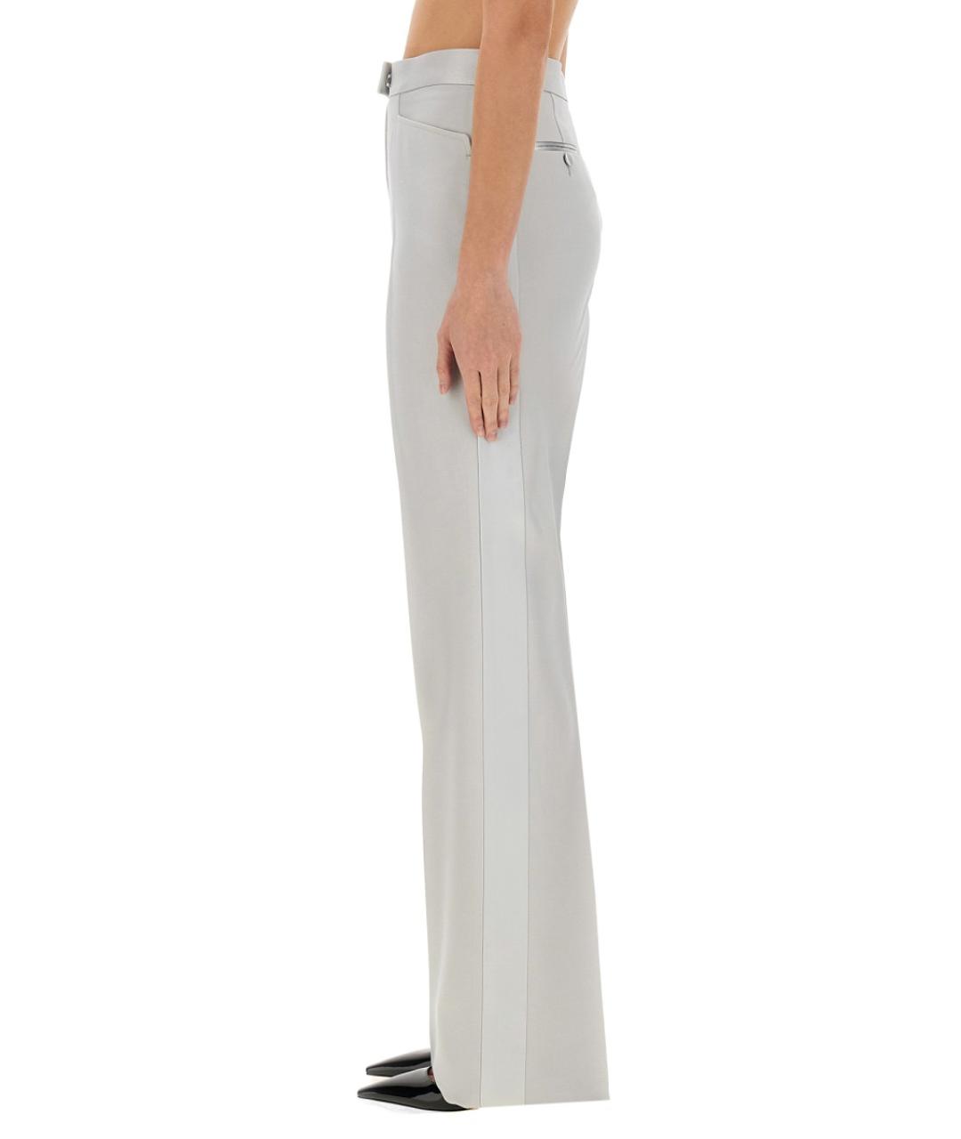 TOM FORD Серые шерстяные прямые брюки, фото 4