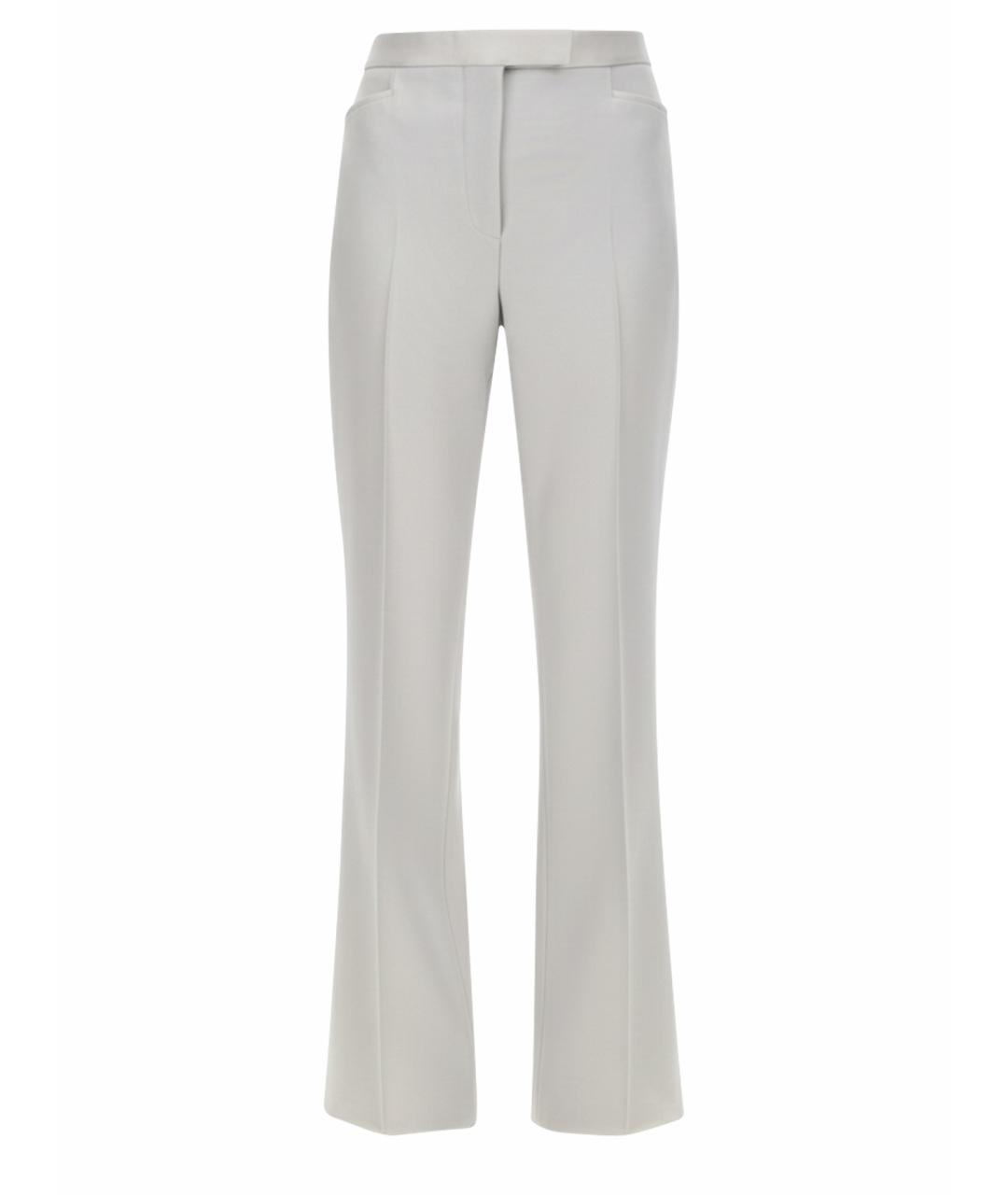 TOM FORD Серые шерстяные прямые брюки, фото 1