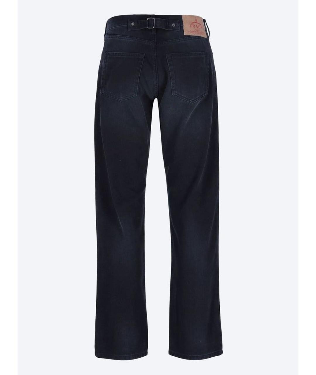 PRADA Черные хлопковые прямые джинсы, фото 3