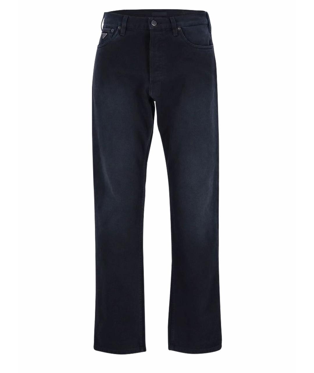 PRADA Черные хлопковые прямые джинсы, фото 1