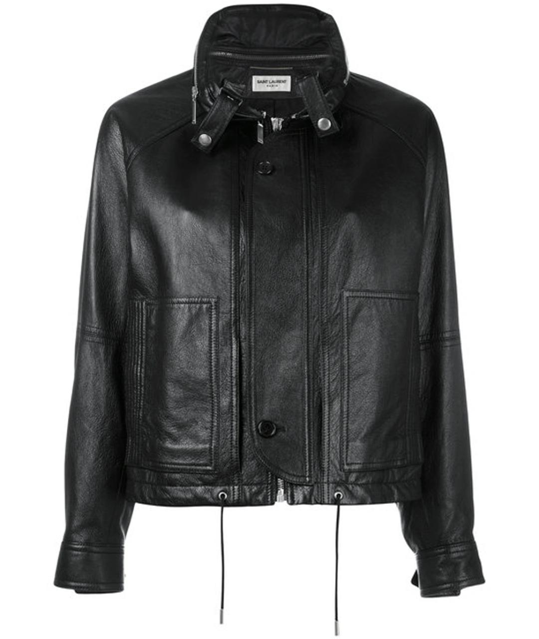 SAINT LAURENT Черная кожаная куртка, фото 1