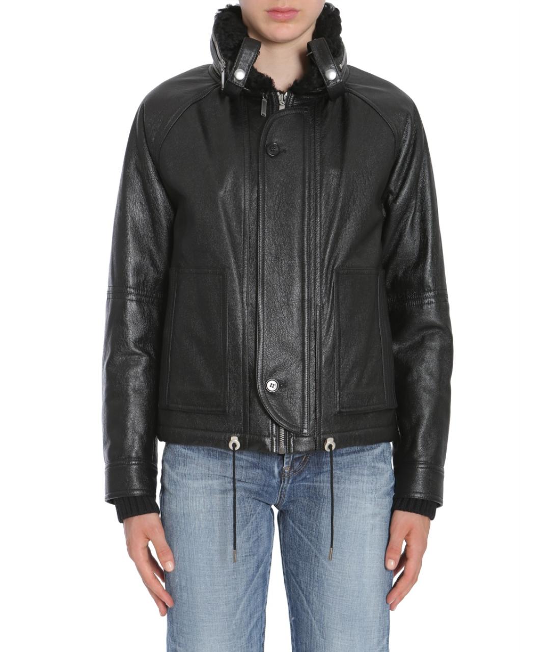 SAINT LAURENT Черная кожаная куртка, фото 2