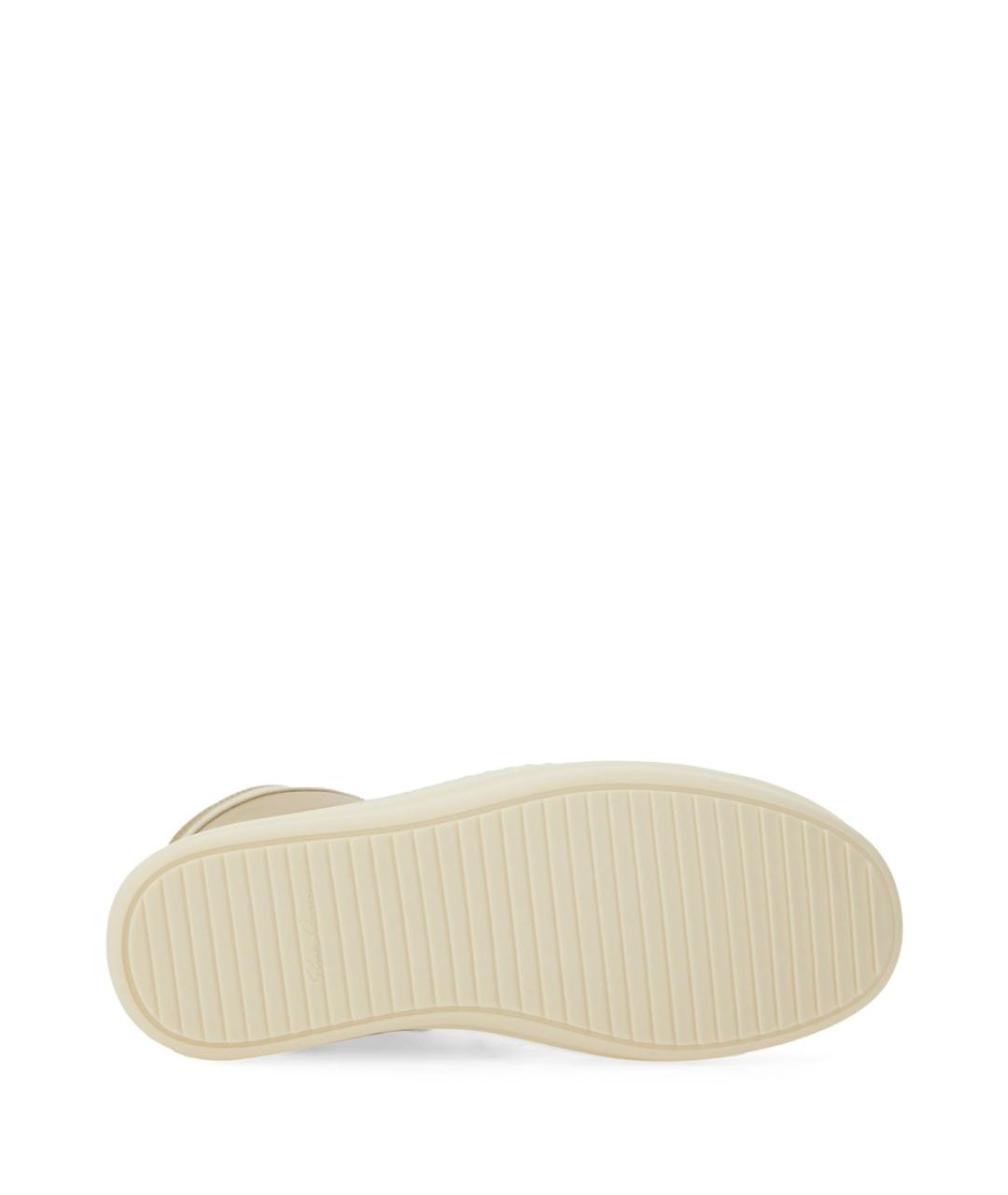 RICK OWENS Золотые кожаные кеды, фото 5