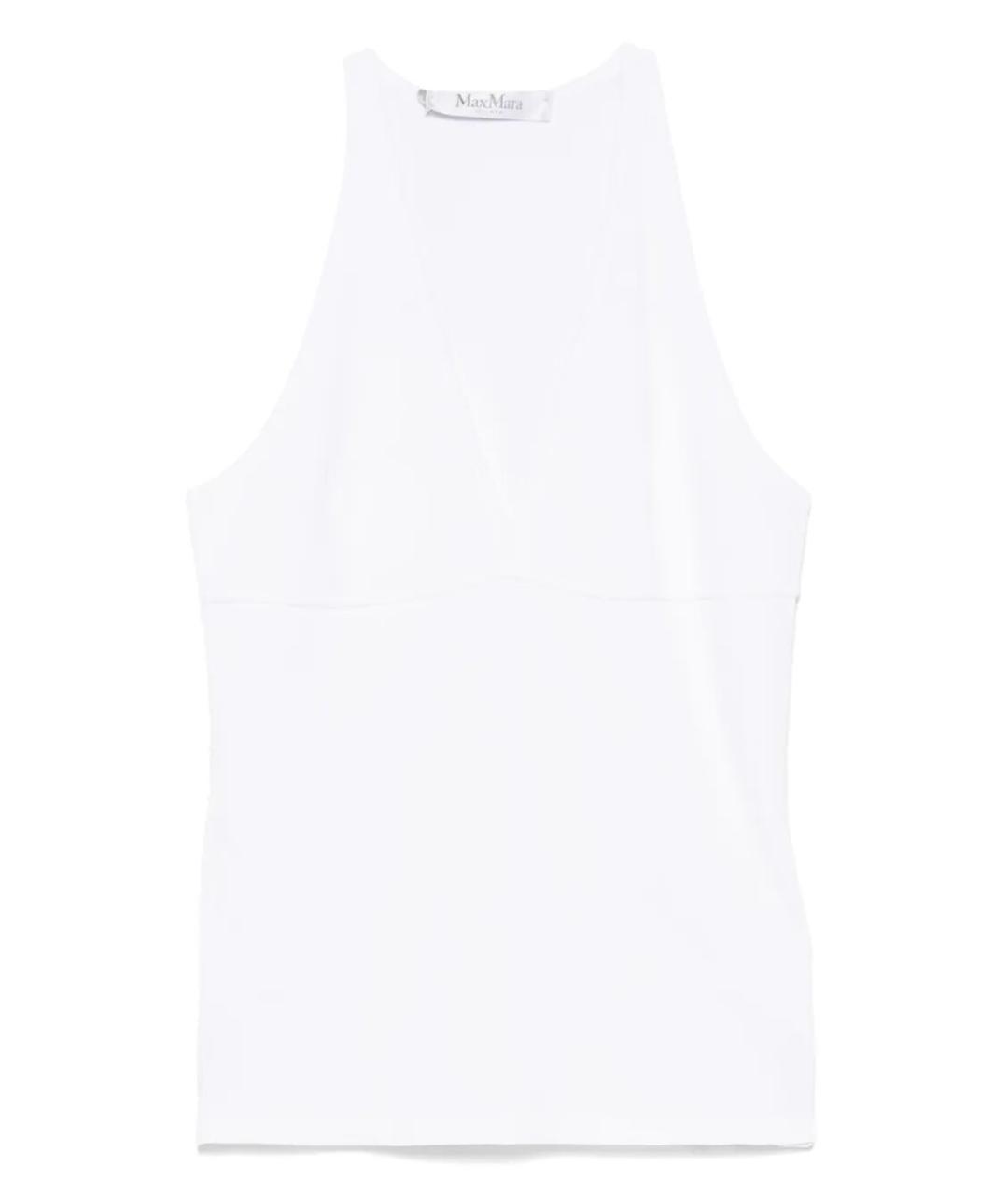 MAX MARA Белая полиэстеровая майка, фото 4