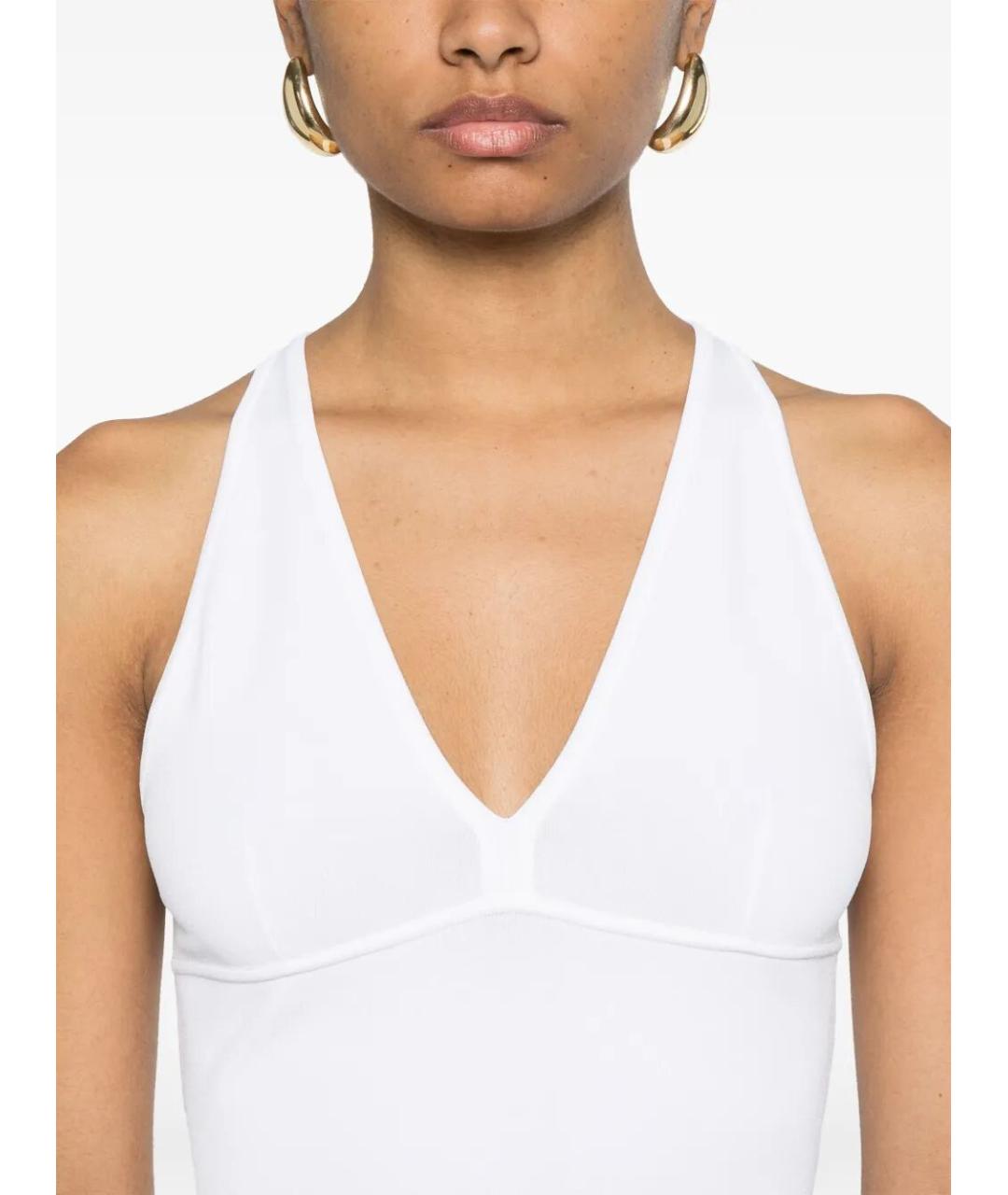 MAX MARA Белая полиэстеровая майка, фото 5