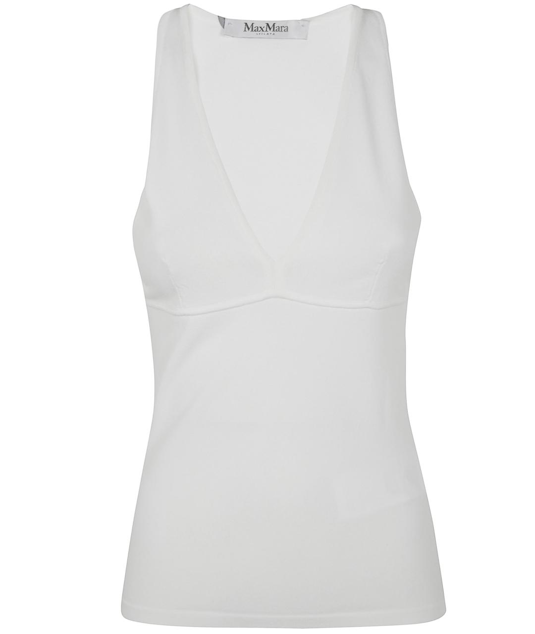 MAX MARA Белая полиэстеровая майка, фото 1
