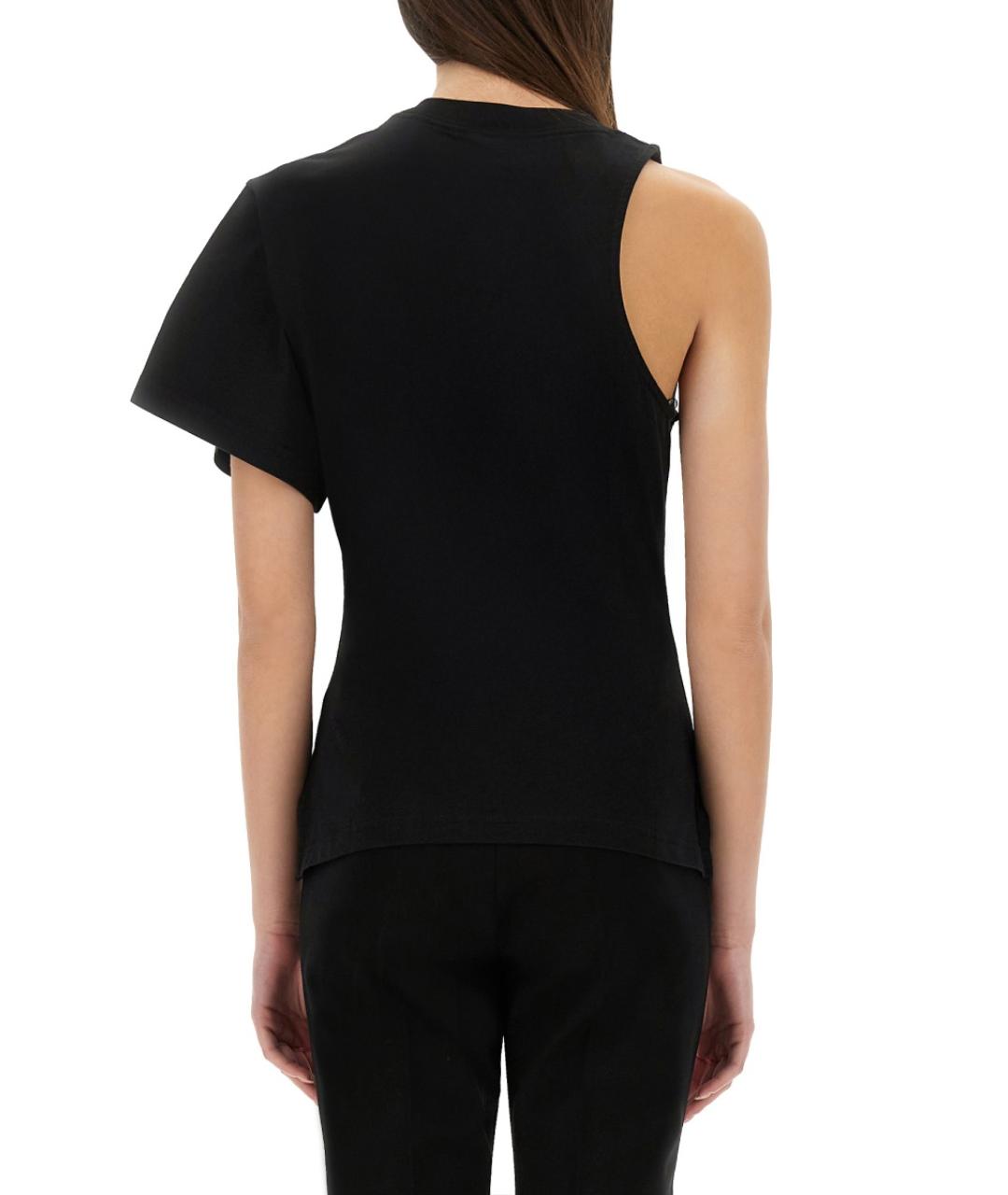 COURREGES Черная хлопковая футболка, фото 4