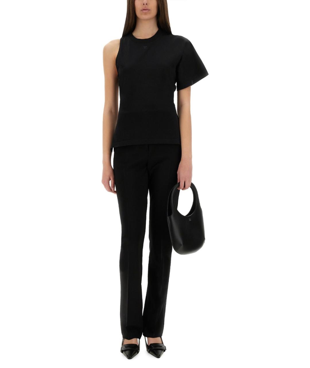 COURREGES Черная хлопковая футболка, фото 3