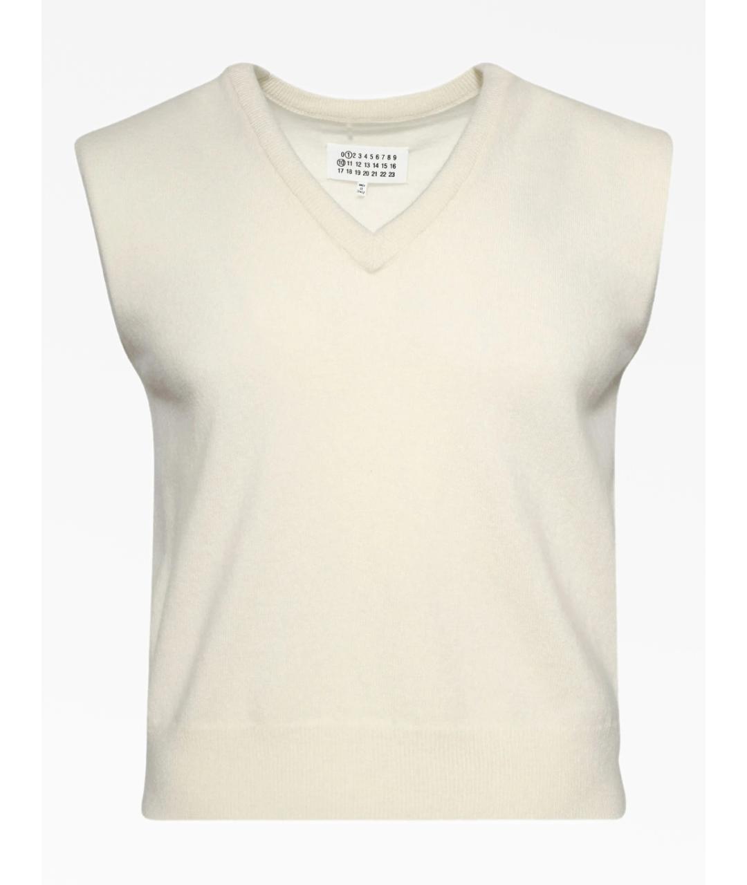 MAISON MARGIELA Белая шерстяная жилетка, фото 6