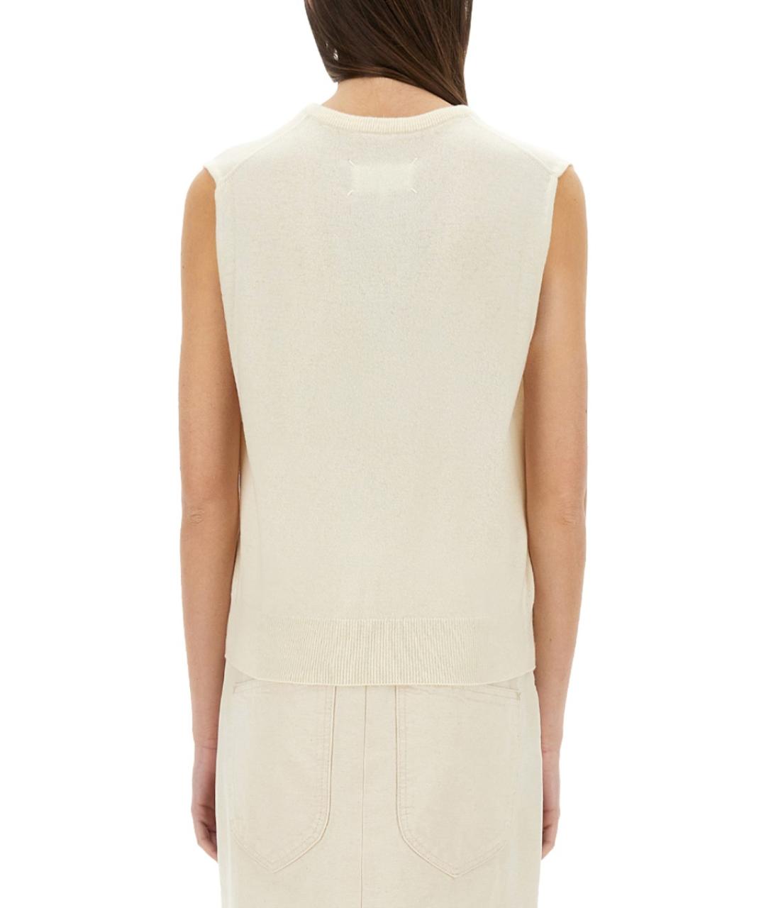MAISON MARGIELA Белая шерстяная жилетка, фото 5