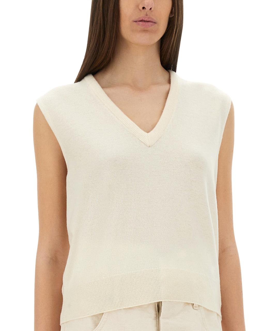 MAISON MARGIELA Белая шерстяная жилетка, фото 2