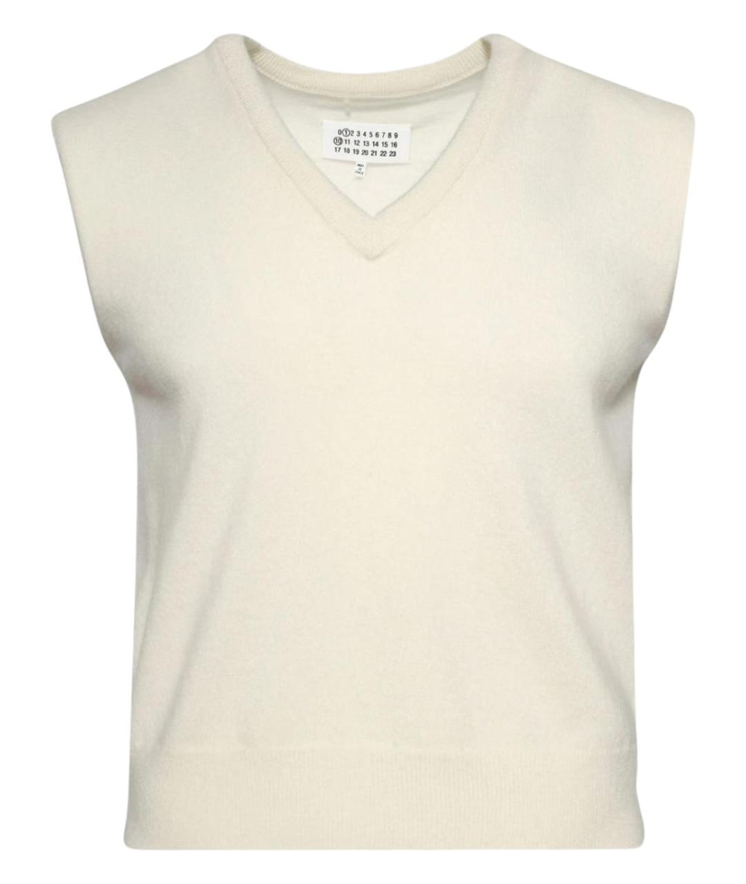 MAISON MARGIELA Белая шерстяная жилетка, фото 1