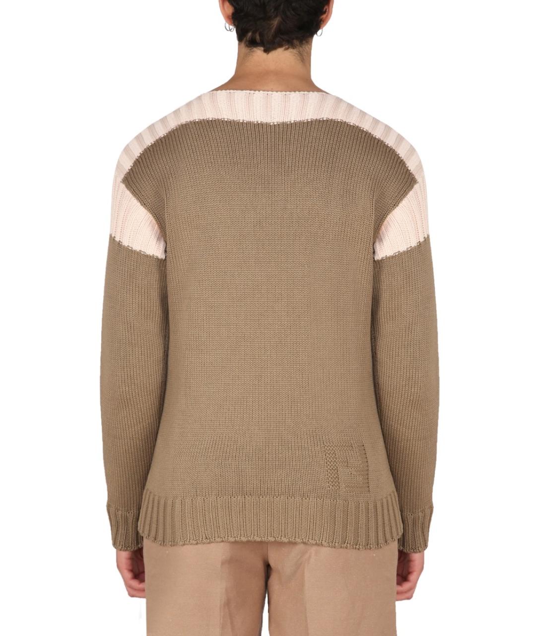 FENDI Бежевый кашемировый джемпер / свитер, фото 3
