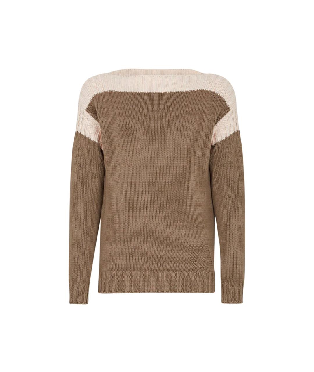 FENDI Бежевый кашемировый джемпер / свитер, фото 1
