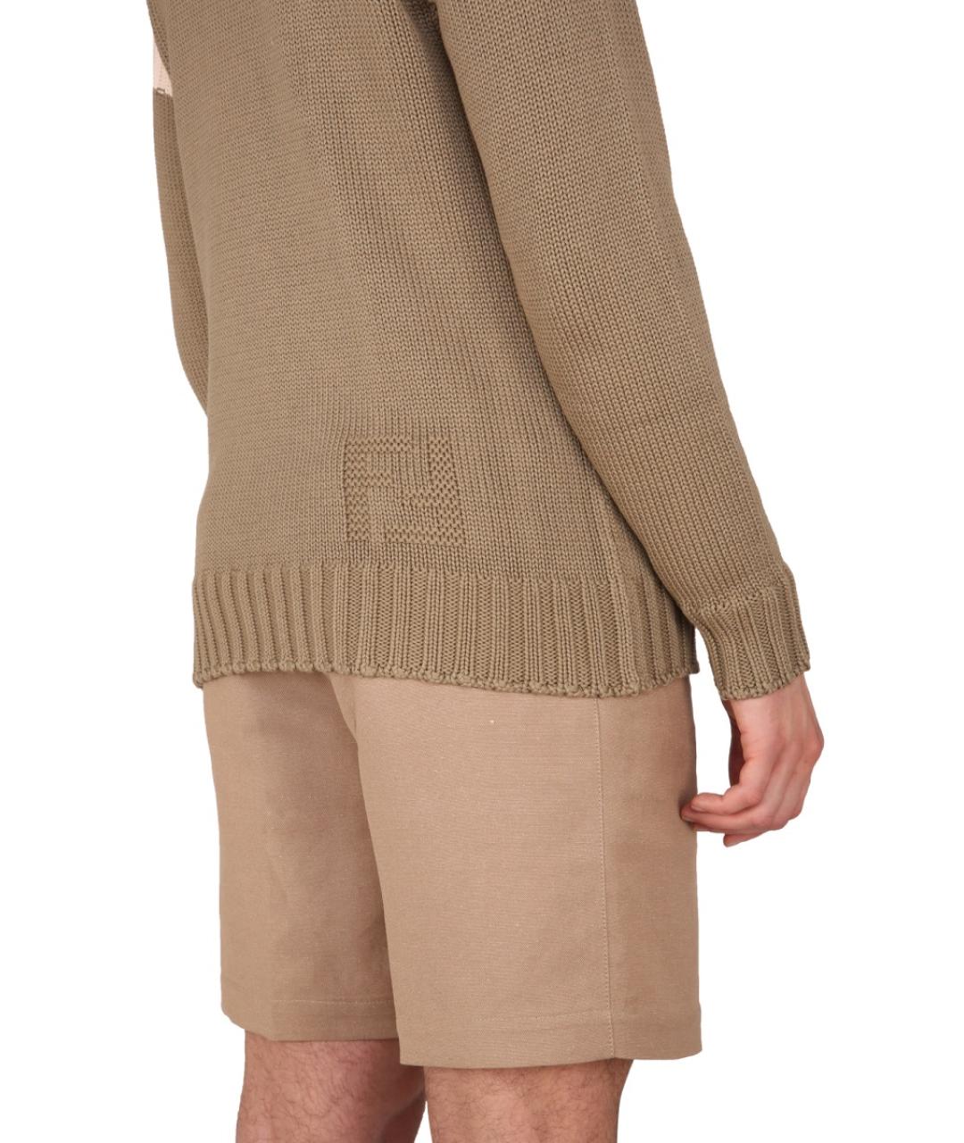 FENDI Бежевый кашемировый джемпер / свитер, фото 4