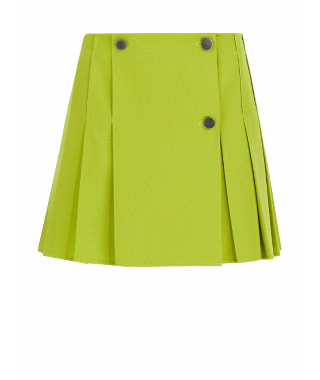 BOTTEGA VENETA Зеленая шерстяная юбка мини, фото 1