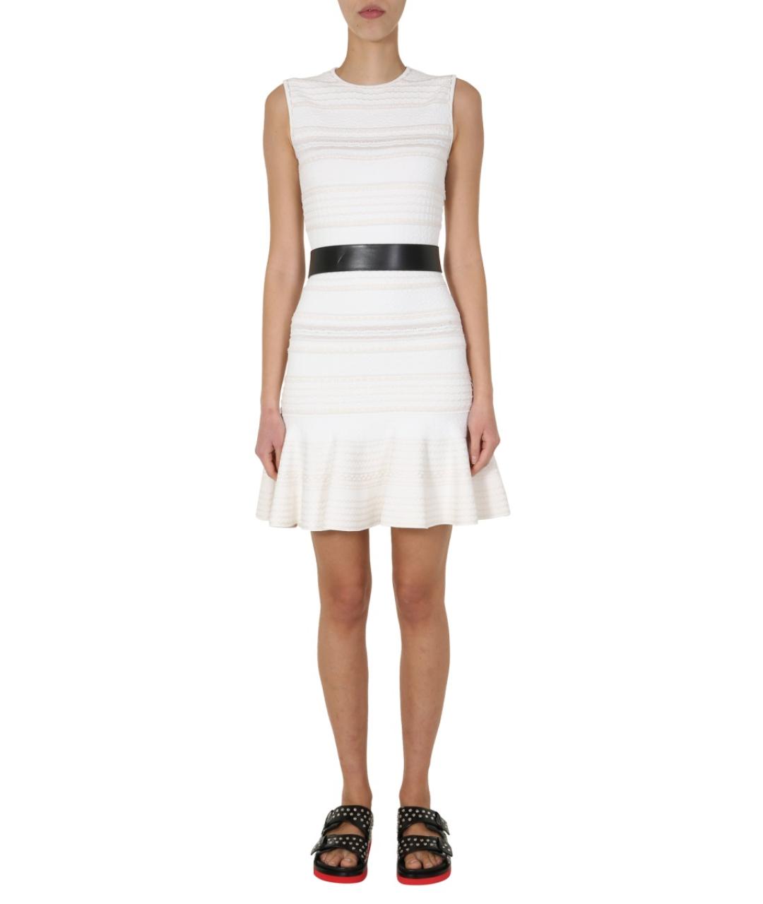 ALEXANDER MCQUEEN Белое вискозное повседневное платье, фото 2