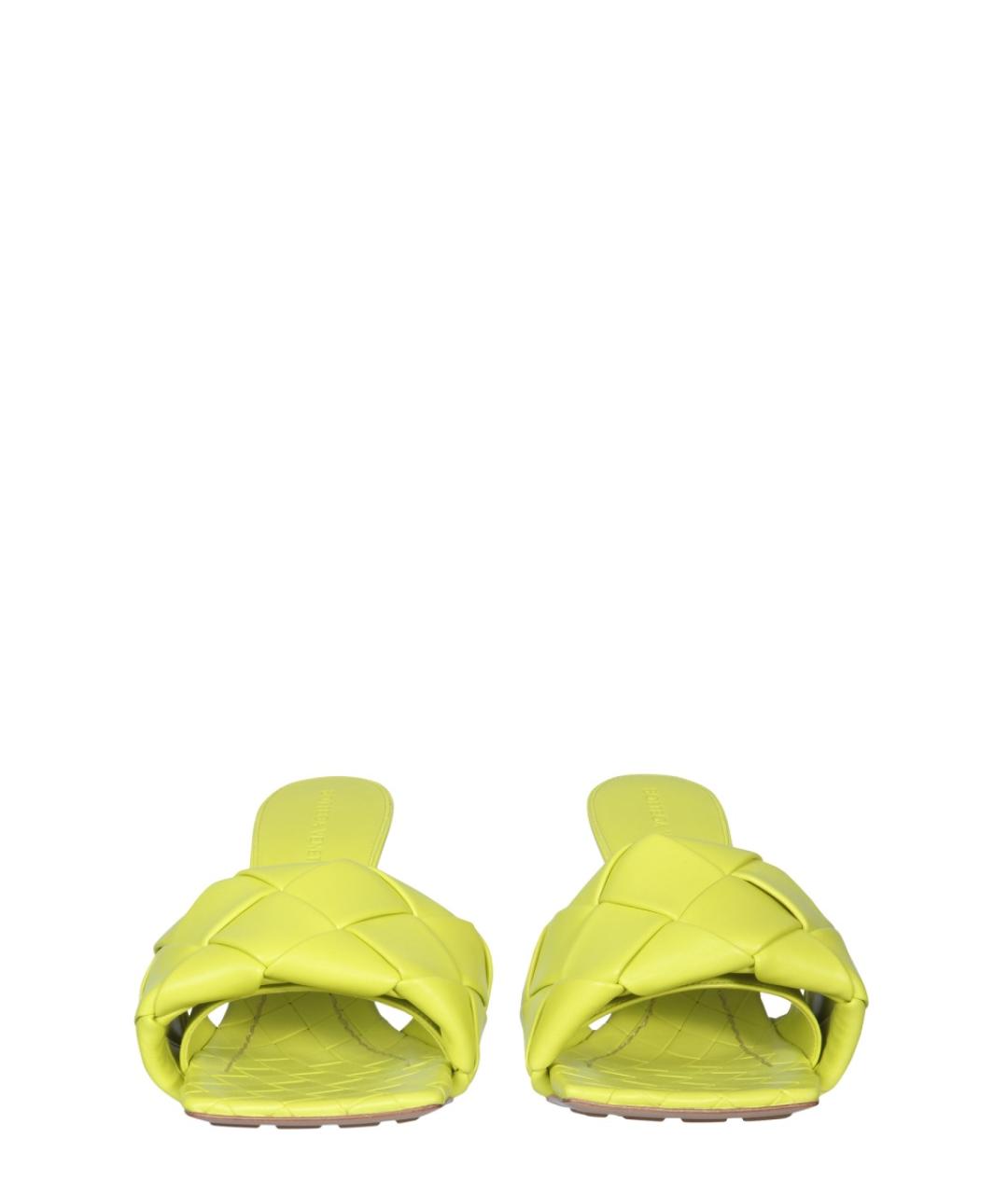 BOTTEGA VENETA Желтые кожаные мюли, фото 2