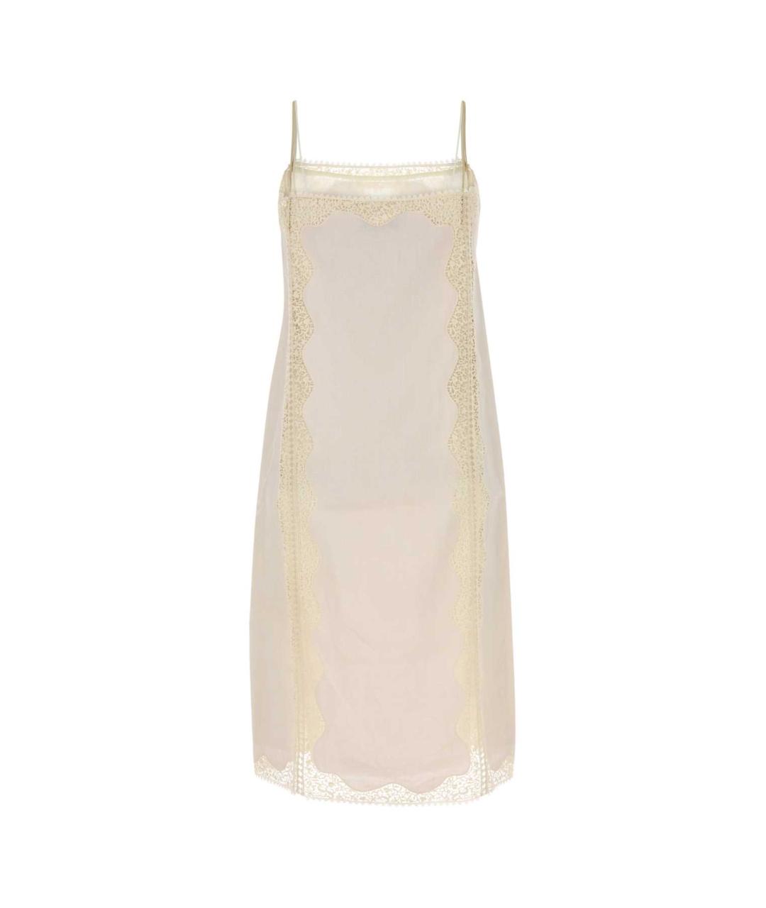 PRADA Бежевое льняное коктейльное платье, фото 2