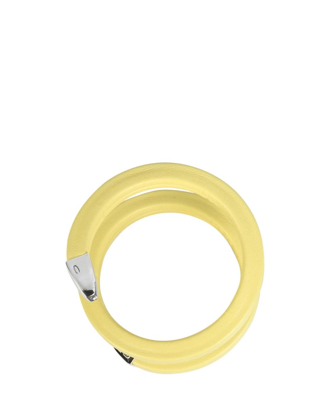 BOTTEGA VENETA Желтый кожаный браслет, фото 3