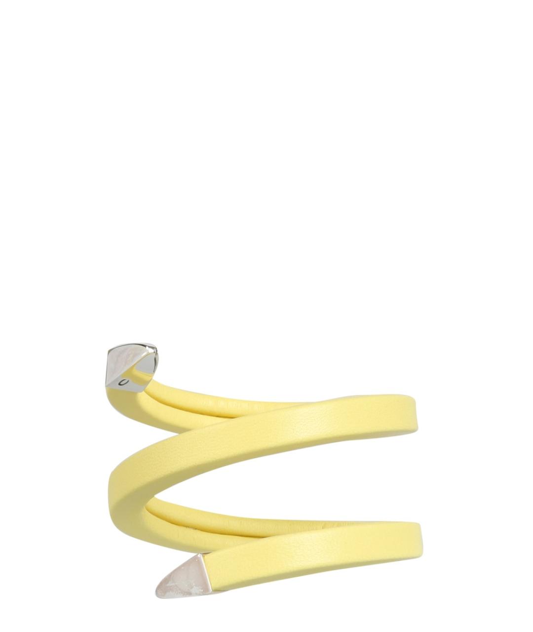 BOTTEGA VENETA Желтый кожаный браслет, фото 1