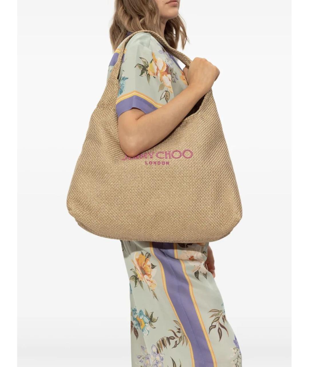 JIMMY CHOO Золотая сумка тоут, фото 2