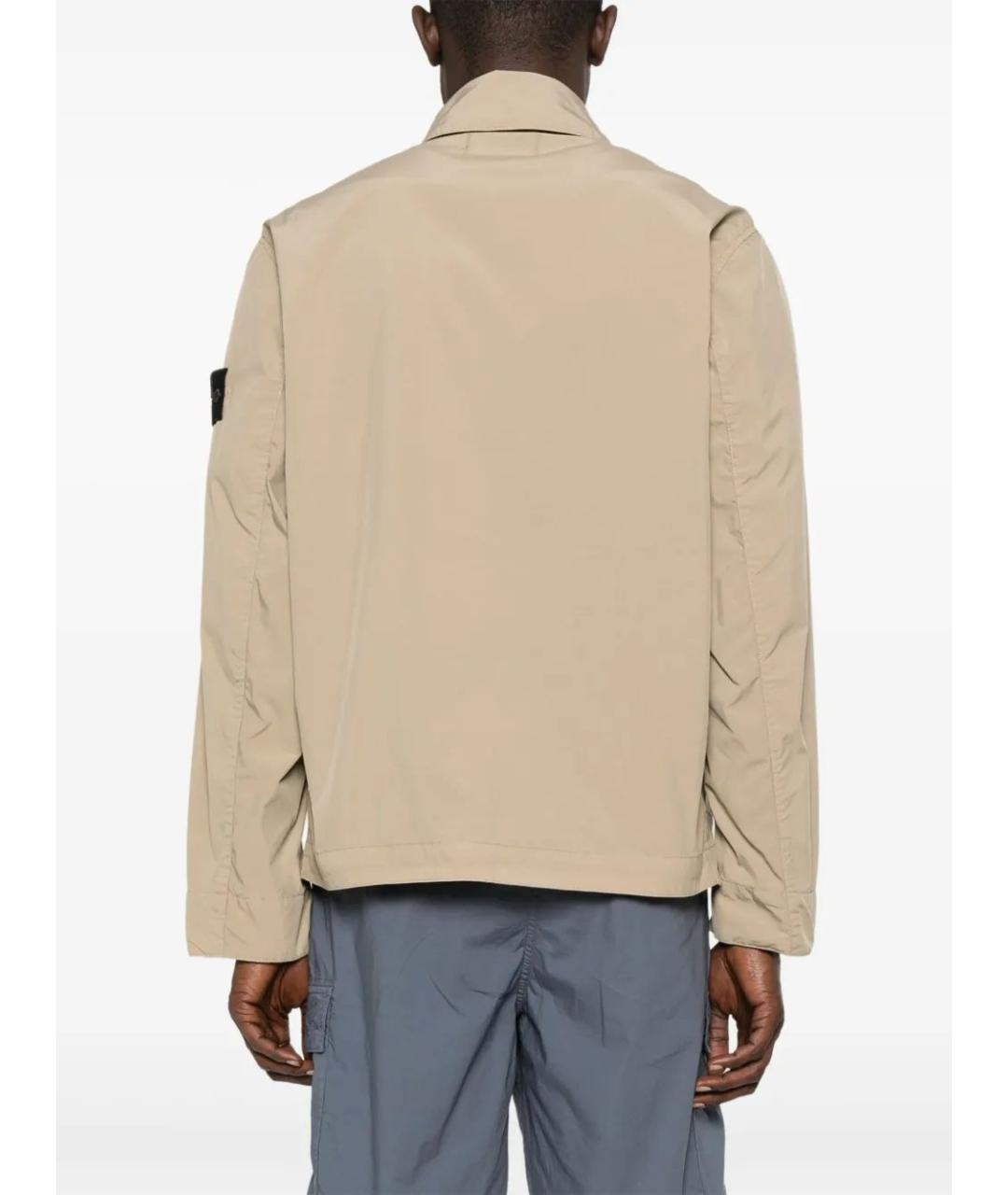 STONE ISLAND Бежевая полиэстеровая куртка, фото 4