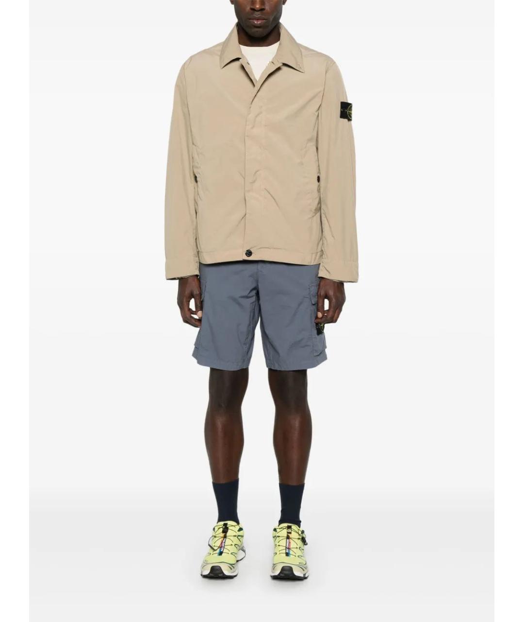 STONE ISLAND Бежевая полиэстеровая куртка, фото 2