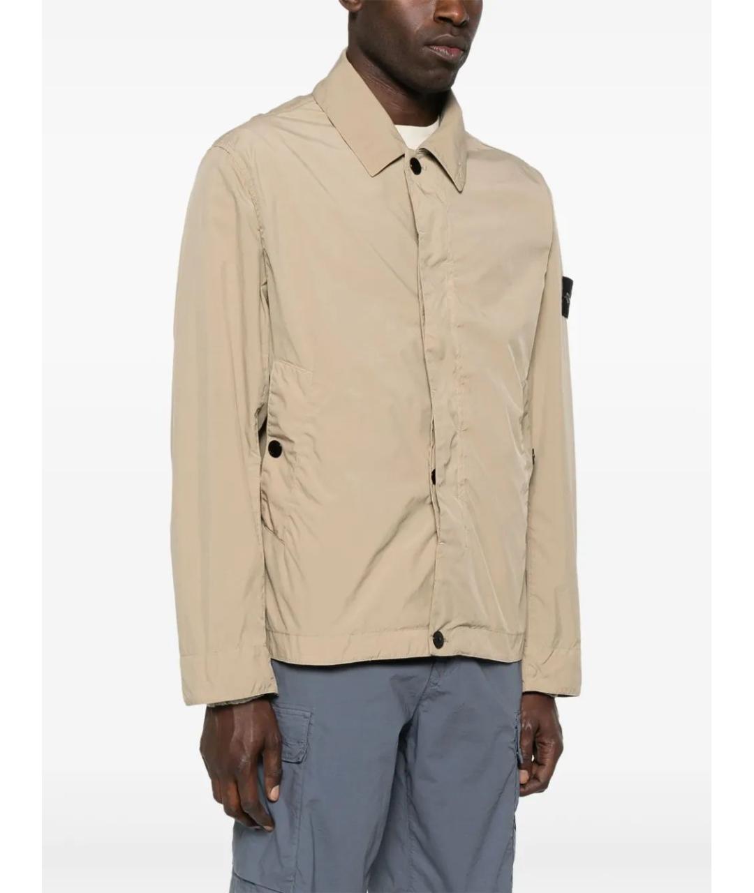 STONE ISLAND Бежевая полиэстеровая куртка, фото 3