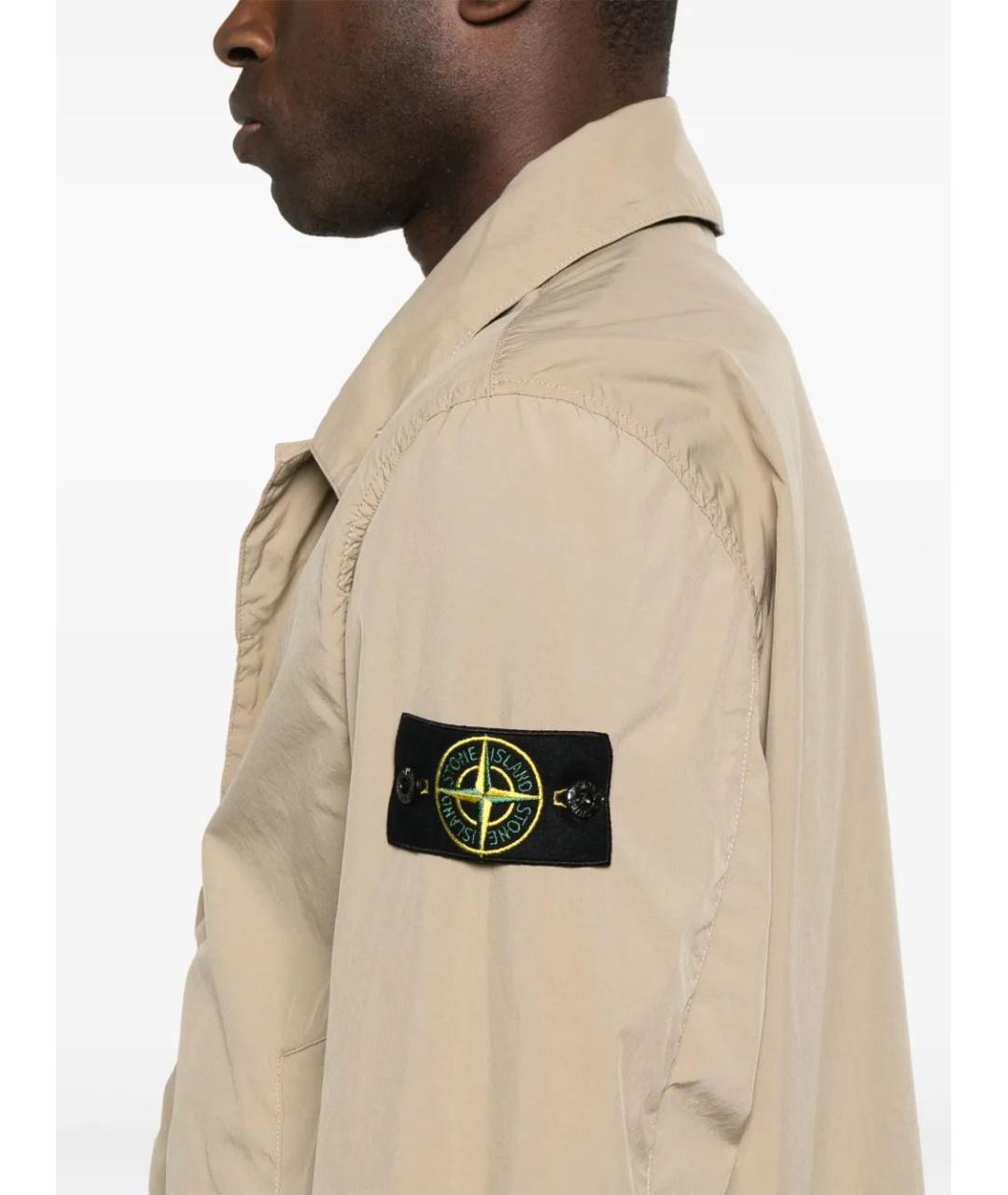 STONE ISLAND Бежевая полиэстеровая куртка, фото 5