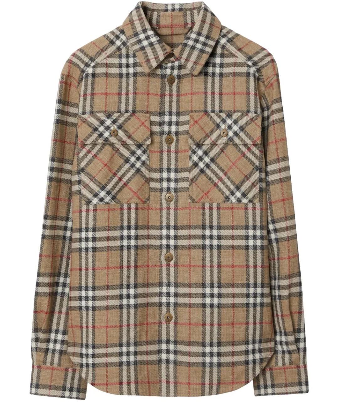 BURBERRY Бежевая хлопковая кэжуал рубашка, фото 1