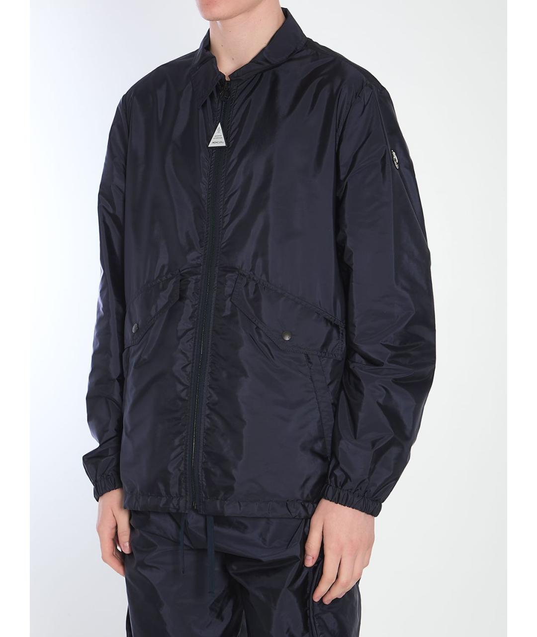 MONCLER Синяя полиэстеровая куртка, фото 5