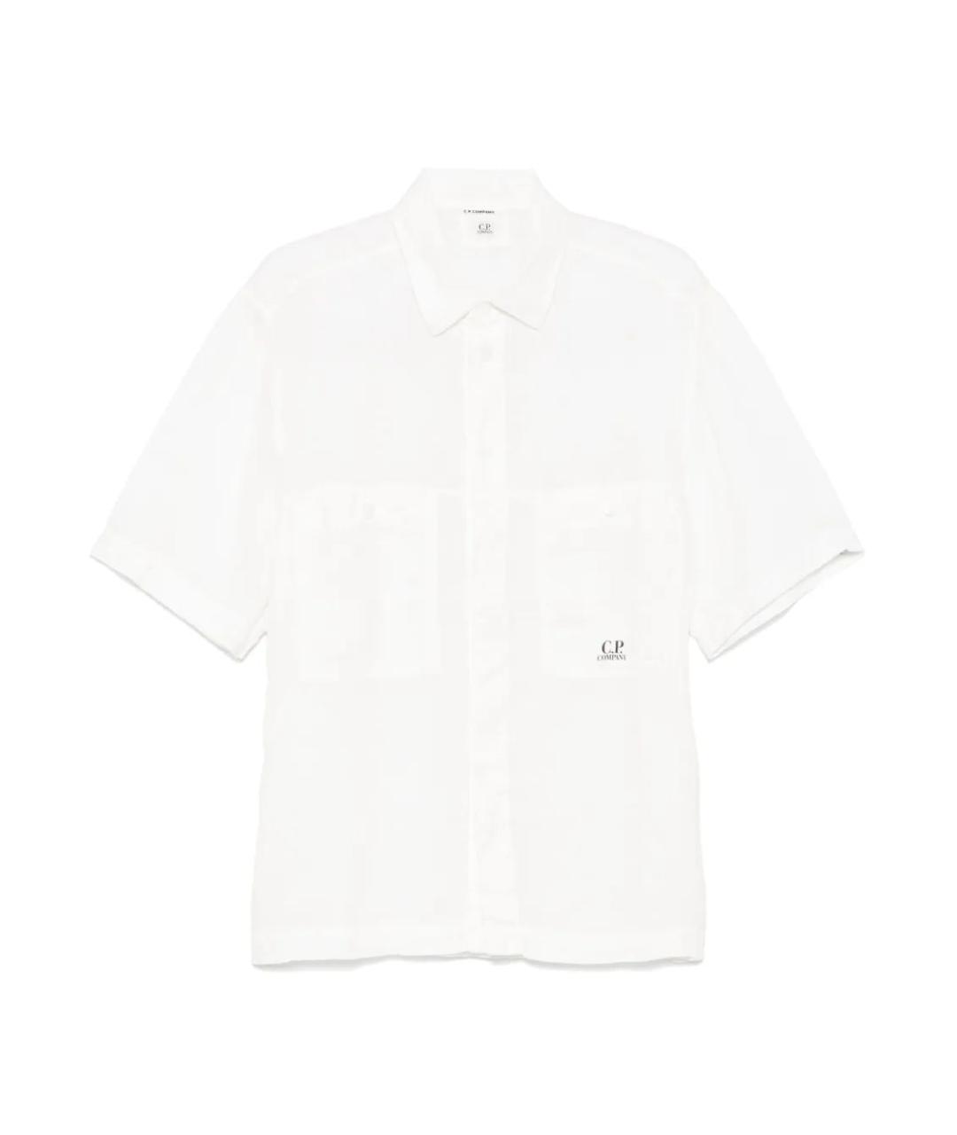CP COMPANY Белая льняная кэжуал рубашка, фото 1