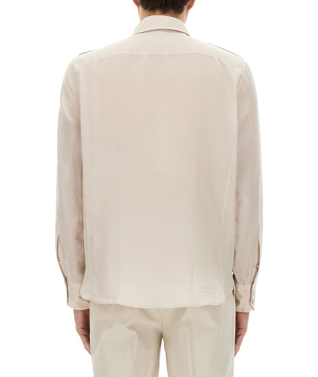 TOM FORD Бежевая хлопковая кэжуал рубашка, фото 4