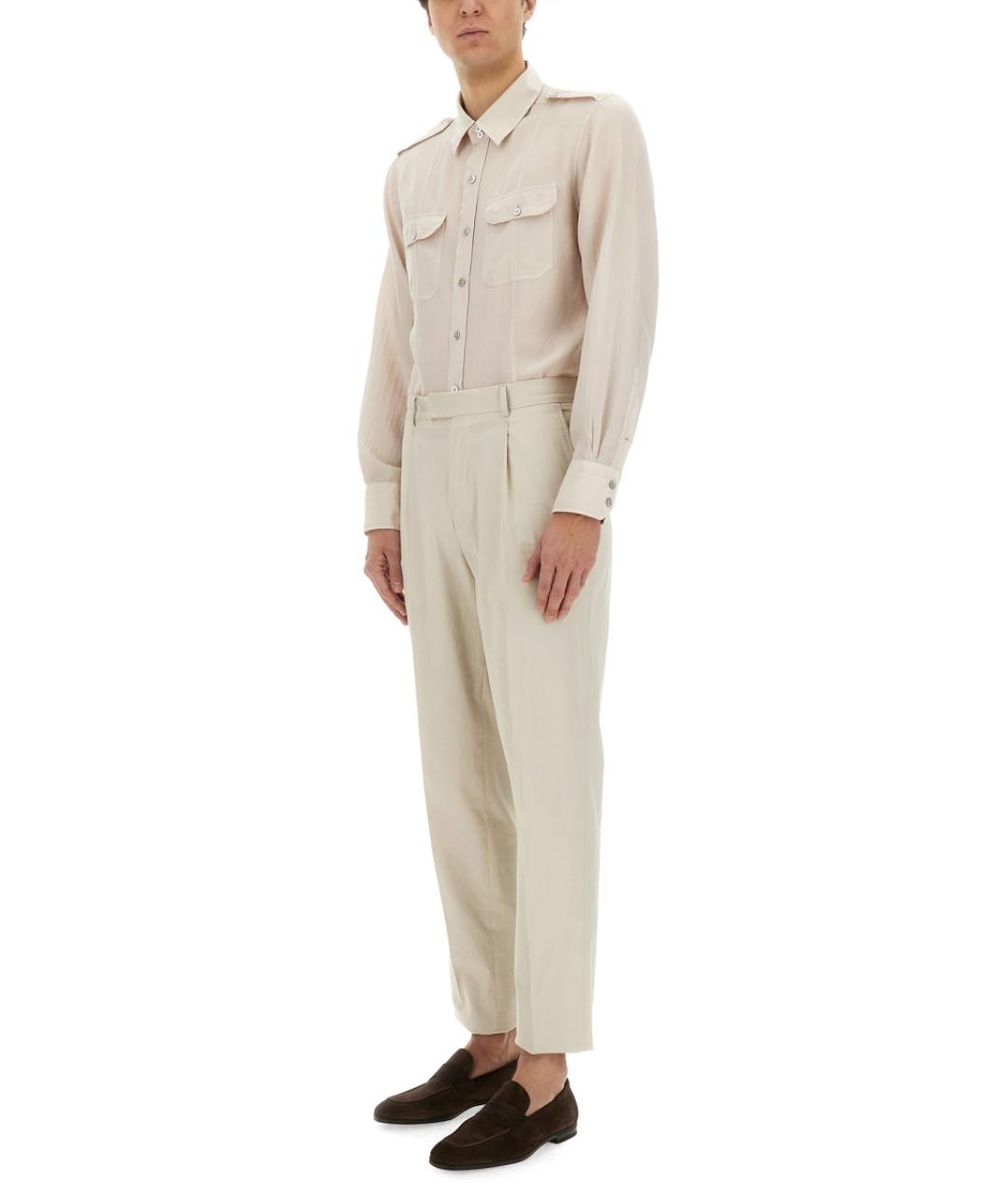 TOM FORD Бежевая хлопковая кэжуал рубашка, фото 3