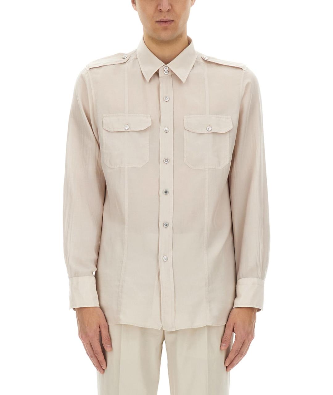 TOM FORD Бежевая хлопковая кэжуал рубашка, фото 2