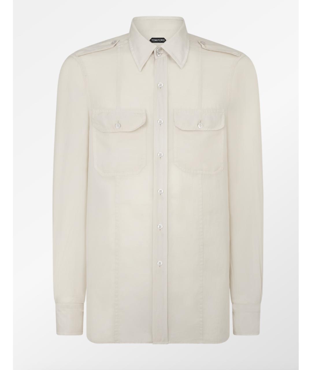 TOM FORD Бежевая хлопковая кэжуал рубашка, фото 6