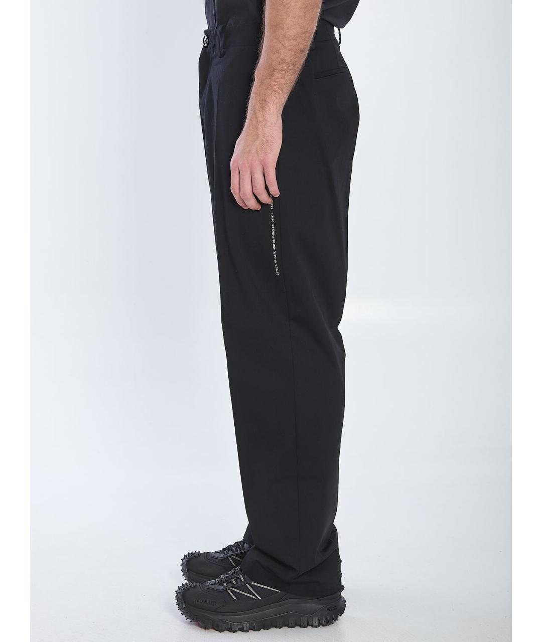 MONCLER Черные хлопковые повседневные брюки, фото 3