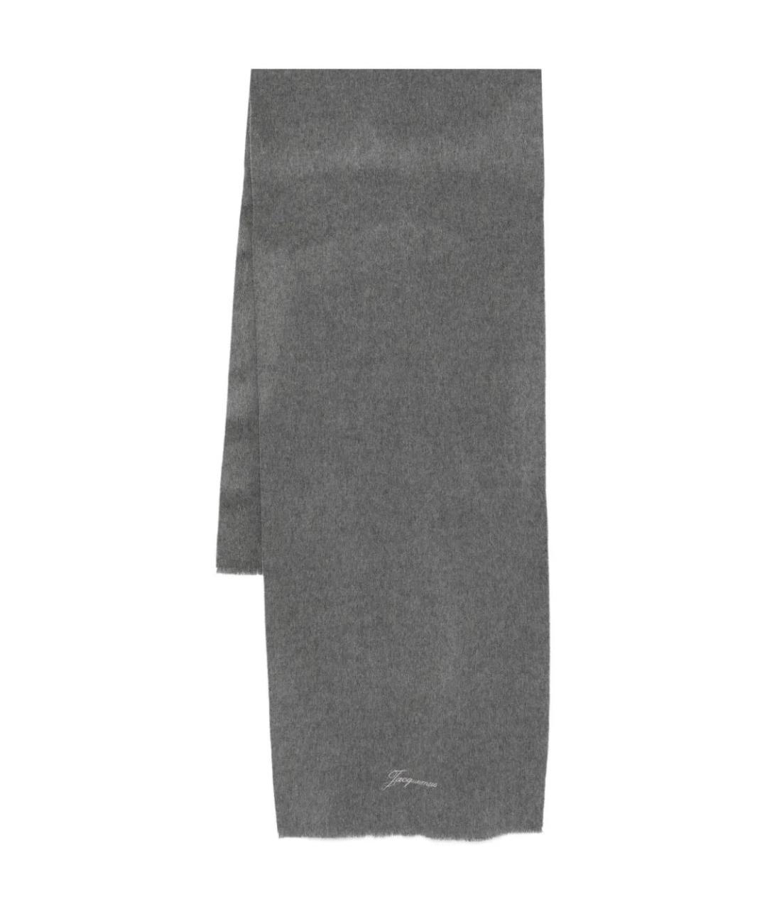 JACQUEMUS Серый шерстяной шарф, фото 1