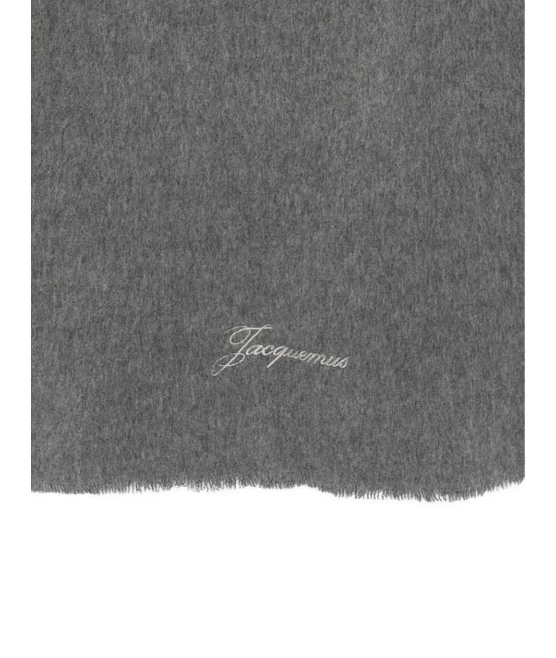 JACQUEMUS Серый шерстяной шарф, фото 2