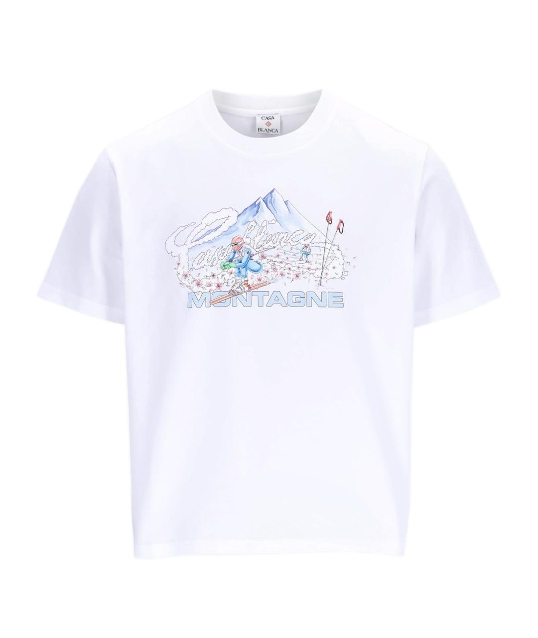 CASABLANCA Белая хлопковая футболка, фото 1