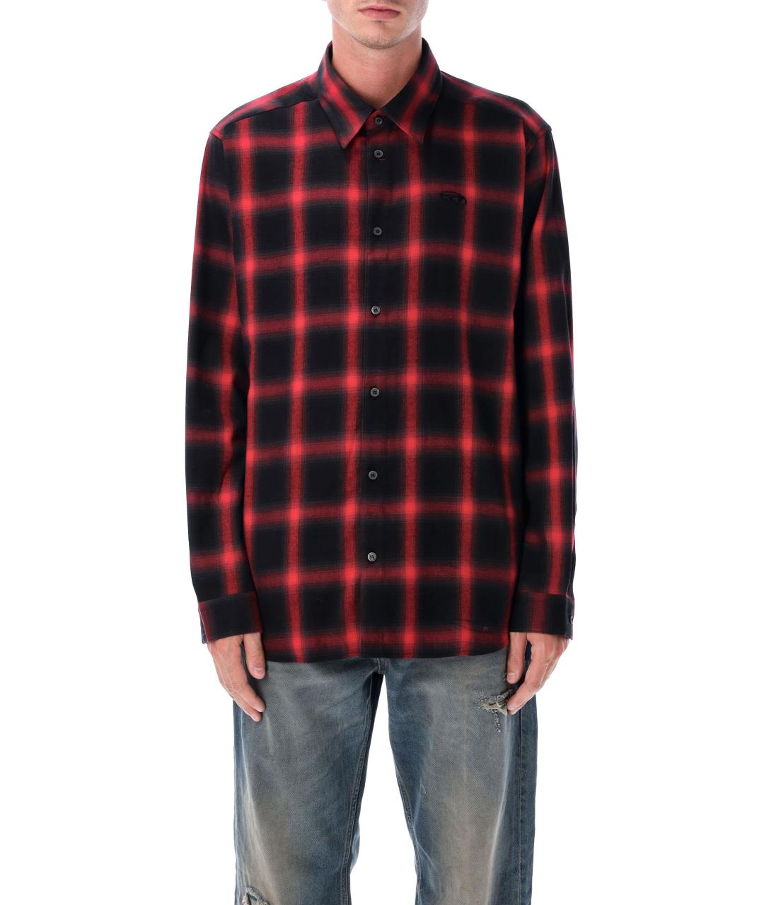 DIESEL Красная хлопковая кэжуал рубашка, фото 2