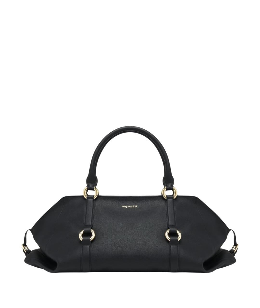 ALEXANDER MCQUEEN Черная кожаная сумка тоут, фото 1