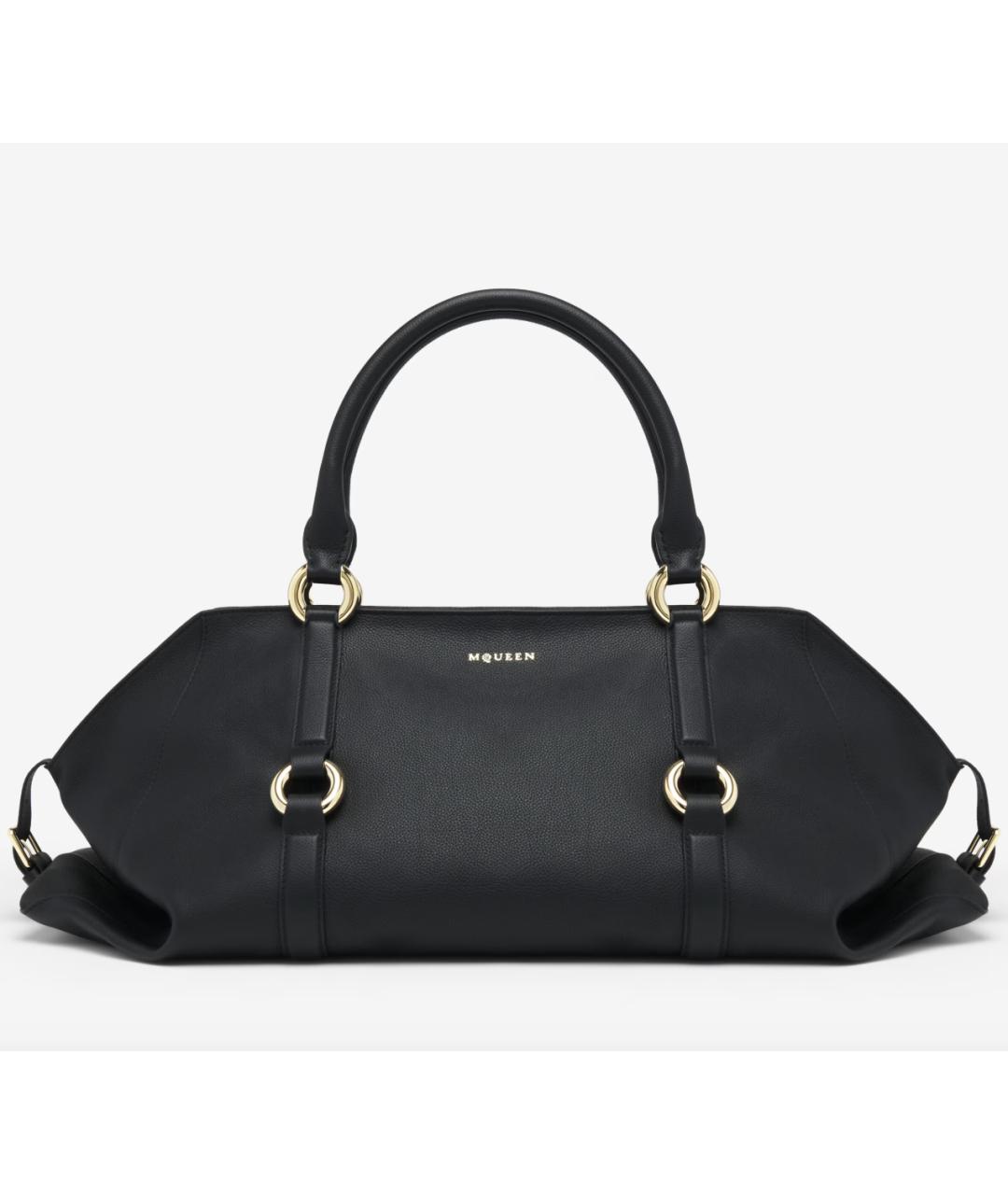ALEXANDER MCQUEEN Черная кожаная сумка тоут, фото 7