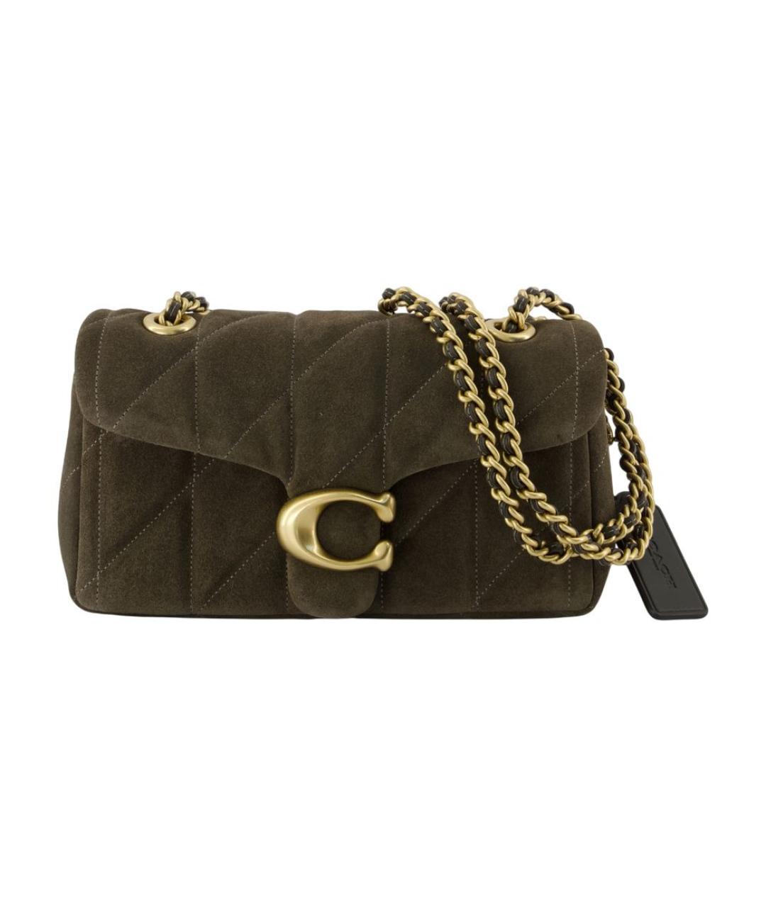 COACH Зеленая замшевая сумка через плечо, фото 1
